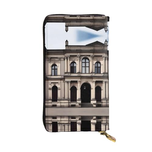 XZDAL aOld Architecture Modische Leder-Clutch-Geldbörse mit Kartenfächern, Geldfach und Münzfach mit Reißverschluss von XZDAL