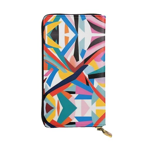 XZDCAL Abstract Art Modische Leder Lange Clutch Geldbörse für Mädchen und Frauen mit mehreren Fächern Schwarz Einheitsgröße, Schwarz , Einheitsgröße von XZDCAL