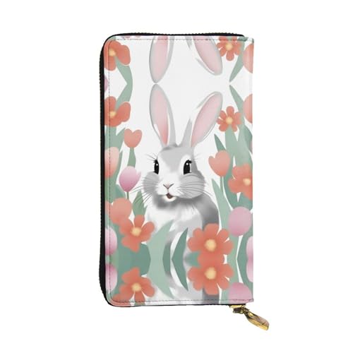 XZDCAL Bunny Joy Modische Leder Lange Clutch Geldbörse für Mädchen und Frauen mit mehreren Fächern, Schwarz, One Size, Schwarz , Einheitsgröße von XZDCAL