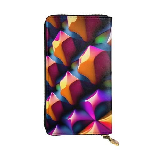 XZDCAL Dreidimensionale Diamanten Mode Leder Lange Clutch Geldbörse für Mädchen und Frauen mit mehreren Fächern, Schwarz, Einheitsgröße, Schwarz , Einheitsgröße von XZDCAL