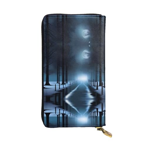 XZDCAL EerieEvening Modische Leder Lange Clutch Geldbörse für Mädchen und Frauen mit mehreren Fächern Schwarz One Size, Schwarz , Einheitsgröße von XZDCAL