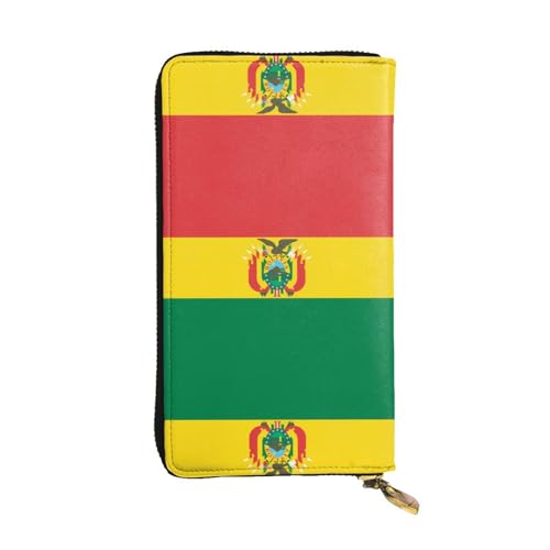 XZDCAL Flag of Bolivia Modische Leder Lange Clutch Geldbörse für Mädchen und Frauen mit mehreren Fächern Schwarz One Size, Schwarz , Einheitsgröße von XZDCAL