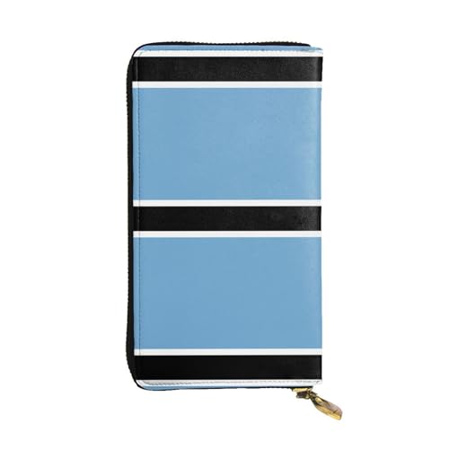 XZDCAL Flag of Botswana Modische Leder Lange Clutch Geldbörse für Mädchen und Frauen mit mehreren Fächern Schwarz One Size, Schwarz , Einheitsgröße von XZDCAL