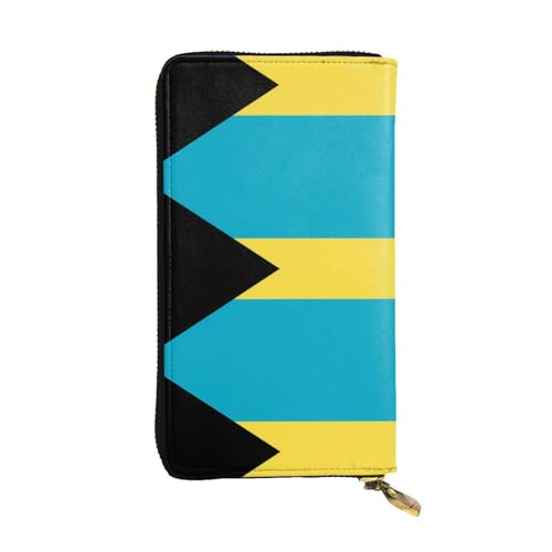 XZDCAL Flagge der Bahamas Mode Leder Lange Clutch Geldbörse für Mädchen und Frauen mit mehreren Fächern Schwarz One Size, Schwarz , Einheitsgröße von XZDCAL