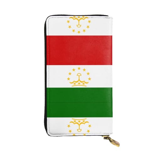 XZDCAL Flagge von Tadschikistan Mode Leder Lange Clutch Geldbörse für Mädchen und Frauen mit mehreren Fächern Schwarz One Size, Schwarz , Einheitsgröße von XZDCAL