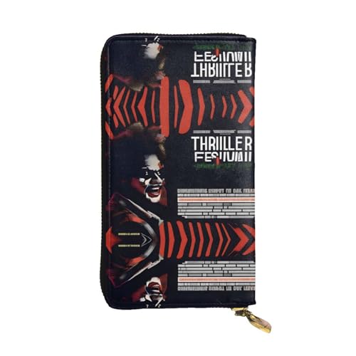 XZDCAL FrightFest Modische Leder Lange Clutch Geldbörse für Mädchen und Frauen mit mehreren Fächern Schwarz One Size, Schwarz , Einheitsgröße von XZDCAL