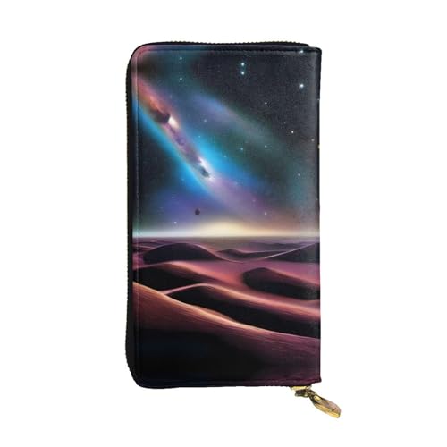 XZDCAL Galactic Views Modische Leder Lange Clutch Geldbörse für Mädchen und Frauen mit mehreren Fächern, Schwarz, Einheitsgröße, Schwarz , Einheitsgröße von XZDCAL