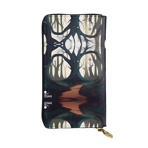 XZDCAL GhastlyGrove Modische Leder Lange Clutch Geldbörse für Mädchen und Frauen mit Mehrere Fächer Schwarz One Size, Schwarz , Einheitsgröße von XZDCAL