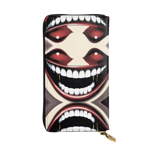 XZDCAL GhoulishGrins Mode Leder Lange Clutch Geldbörse für Mädchen und Frauen mit mehreren Fächern, Schwarz, One Size, Schwarz , Einheitsgröße von XZDCAL