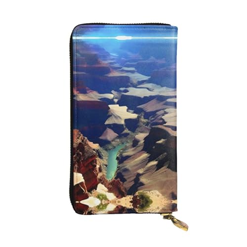 XZDCAL Grand Canyon Modische Leder Lange Clutch Geldbörse für Mädchen und Frauen mit mehreren Fächern, Schwarz, One Size, Schwarz , Einheitsgröße von XZDCAL