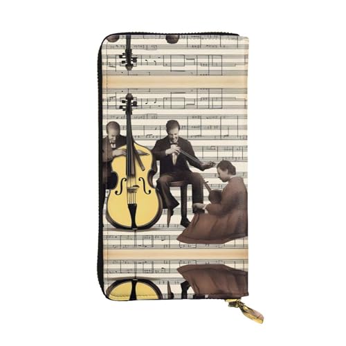 XZDCAL Musical Moments Modische Leder Lange Clutch Geldbörse für Mädchen und Frauen mit mehreren Fächern, Schwarz, Einheitsgröße, Schwarz , Einheitsgröße von XZDCAL