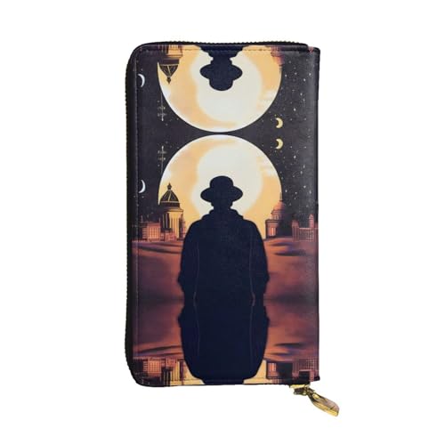 XZDCAL NightmarishNights Modische Leder Lange Clutch Geldbörse für Mädchen und Frauen mit mehreren Fächern Schwarz One Size, Schwarz , Einheitsgröße von XZDCAL