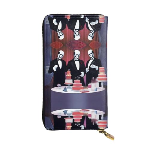 XZDCAL PhantomParty Modische Leder Lange Clutch Geldbörse für Mädchen und Frauen mit mehreren Fächern Schwarz One Size, Schwarz , Einheitsgröße von XZDCAL