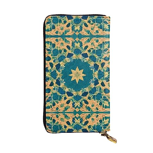 XZDCAL Quadrangle Pattern Fashion Leder Lange Clutch Geldbörse für Mädchen und Frauen mit mehreren Fächern, Schwarz, Einheitsgröße, Schwarz , Einheitsgröße von XZDCAL