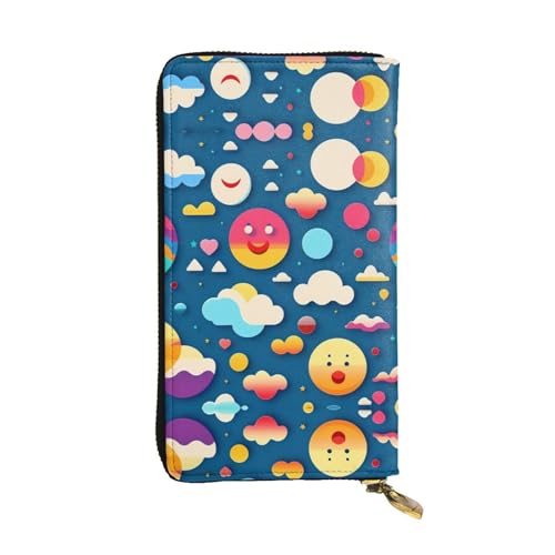 XZDCAL Rolling Eyes Pattern Fashion Leather Long Clutch Wallet for Girls and Women with Multiple Compartments, Black, One Size, Schwarz , Einheitsgröße von XZDCAL