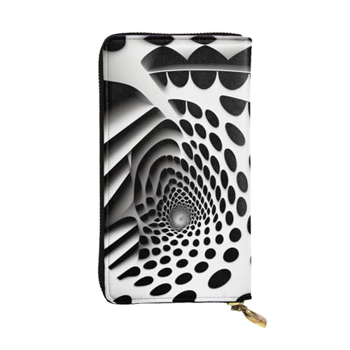XZDCAL Rotation Illusion Modische Leder Lange Clutch Geldbörse für Mädchen und Frauen mit mehreren Fächern, Schwarz, One Size, Schwarz , Einheitsgröße von XZDCAL