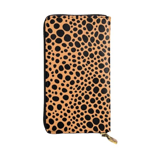 XZDCAL Spotted Wallpaper Modische Leder Lange Clutch Geldbörse für Mädchen und Frauen mit Mehrere Fächern, Schwarz, One Size, Schwarz , Einheitsgröße von XZDCAL
