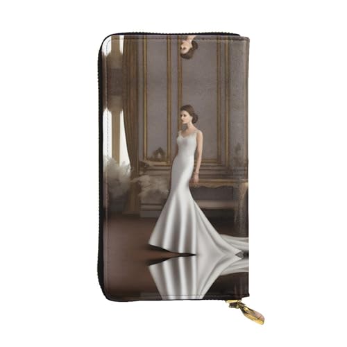 XZDCAL Stilvolle Eleganz Mode Leder Lange Clutch Geldbörse für Mädchen und Frauen mit mehreren Fächern Schwarz Einheitsgröße, Schwarz , Einheitsgröße von XZDCAL