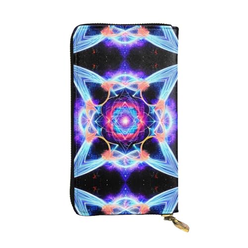 XZDCAL Vierdimensionaler Raum Mode Leder Lange Clutch Geldbörse für Mädchen und Frauen mit mehreren Fächern, Schwarz, Einheitsgröße, Schwarz , Einheitsgröße von XZDCAL