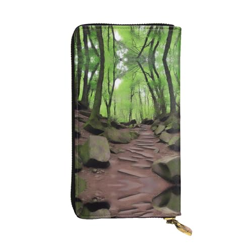 XZDCAL Wanderwege Mode Leder Lange Clutch Geldbörse für Mädchen und Frauen mit mehreren Fächern Schwarz One Size, Schwarz , Einheitsgröße von XZDCAL