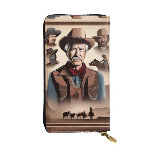 XZDCAL Western Icons Modische Leder Lange Clutch Geldbörse für Mädchen und Frauen mit mehreren Fächern, Schwarz, One Size, Schwarz , Einheitsgröße von XZDCAL