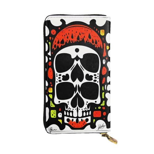 XZDCAL Zwei Köpfe zusammengesteckt Modische Leder Lange Clutch Geldbörse für Mädchen und Frauen mit mehreren Fächern, Schwarz, Einheitsgröße, Schwarz , Einheitsgröße von XZDCAL