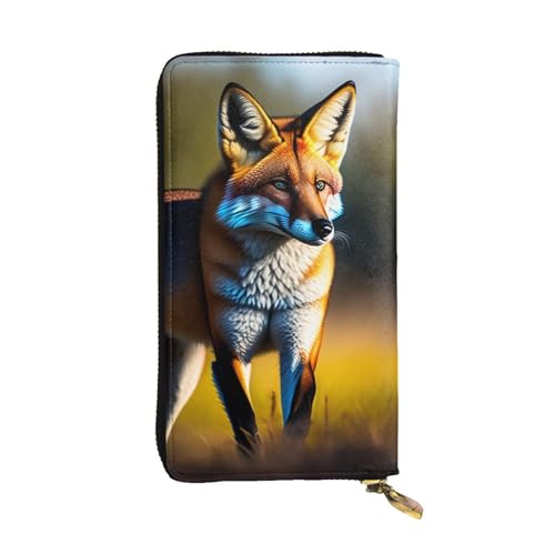 XZDCAL unifox Modische Leder Lange Clutch Geldbörse für Mädchen und Frauen mit mehreren Fächern Schwarz One Size, Schwarz , Einheitsgröße von XZDCAL