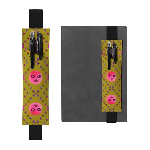 Lustiges Gesicht Pfirsich Verstellbarer Stifthalter aus Leder für Notizbuch, Tagebücher, Kalender, Tablet-Hülle – Gummiband Lesezeichen und Stifthalter Lustiges Gesicht Pfirsich Verstellbarer Stifthalter aus Leder für Notizbuch, Tagebücher, Kalender, Tablet-Hülle – Gummiband Lesezeichen und Stifthalter von XZDHL
