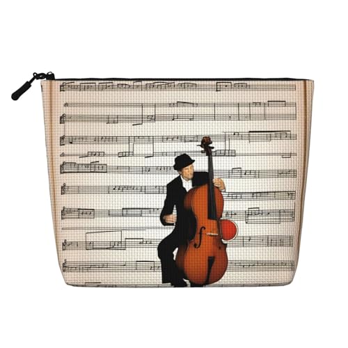 XZDLXJ A Musical Moments Wasserabweisende, einlagige Make-up-Tasche in Leinenoptik mit Reißverschluss für Ihre täglichen oder Reisebedürfnisse, Schwarz, Einheitsgröße, Schwarz , Einheitsgröße von XZDLXJ