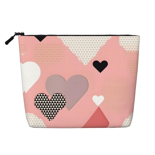 XZDLXJ Abstraktes Liebesdiagramm, wasserabweisend, Leinenoptik, einlagig, Make-up-Tasche mit Reißverschluss für Ihre täglichen oder Reisebedürfnisse, Schwarz, Einheitsgröße, Schwarz , Einheitsgröße von XZDLXJ