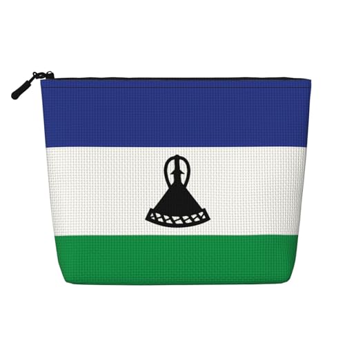 XZDLXJ Flag of Lesotho Wasserabweisende Make-up-Tasche in Leinenoptik, einlagig, mit Reißverschluss, für den täglichen Gebrauch oder auf Reisen, Schwarz, Einheitsgröße, Schwarz , Einheitsgröße von XZDLXJ