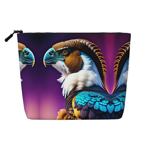 XZDLXJ Punk Portrait RAM Skull Wasserabweisende Leinenoptik einlagige Make-up-Tasche mit Reißverschluss für Ihre täglichen oder Reisebedürfnisse, Schwarz, Einheitsgröße, Schwarz , Einheitsgröße von XZDLXJ
