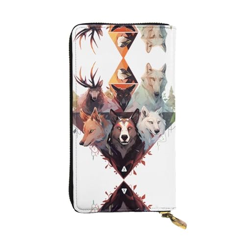 XZDLYY Lange Clutch-Geldbörse mit Wölfen und Rentieren für modische Frauen – leicht, langlebig, personalisiert und stilvoll von XZDLYY