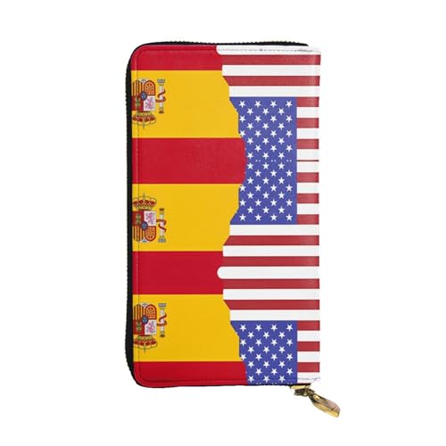 XZDLYY Lange Clutch-Geldbörse mit amerikanischer Spanien-Flagge für modische Frauen – leicht, langlebig, personalisiert und stilvoll von XZDLYY