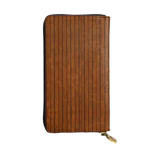 XZDLYY Lange Clutch-Geldbörse mit braunem Holzmuster für modische Frauen – leicht, langlebig, personalisiert und stilvoll von XZDLYY
