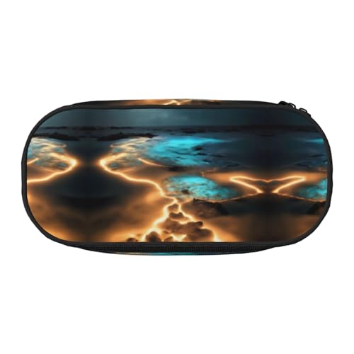 XZDLYY Tragbares, leichtes Federmäppchen mit Blick unter dem Mond, Kosmetiktasche für Schreibwaren und kleine Gegenstände von XZDLYY