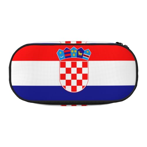 XZDLYY Tragbares, leichtes Federmäppchen mit Flagge der Republik Kroatien, Kosmetiktasche für Schreibwaren und kleine Gegenstände von XZDLYY