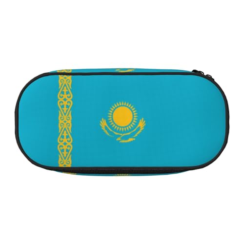 XZDLYY Tragbares, leichtes Federmäppchen mit Flagge von Kasachstan, Kosmetiktasche für Schreibwaren und kleine Gegenstände von XZDLYY