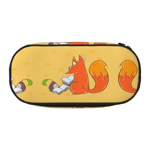 XZDLYY Tragbares, leichtes Federmäppchen mit Sonnenblumenkernen und Füchsen, Kosmetiktasche für Schreibwaren und kleine Gegenstände von XZDLYY