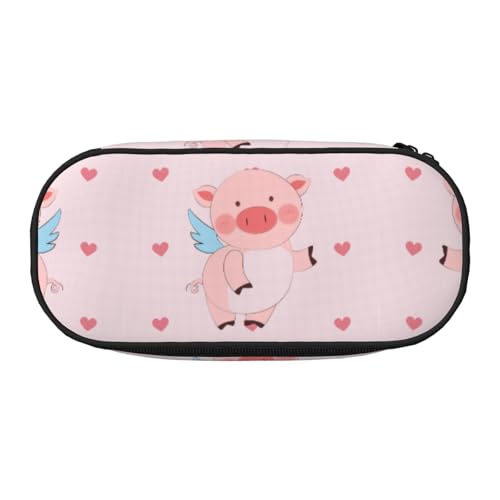 XZDLYY Tragbares, leichtes Federmäppchen mit fliegendem Schwein, Kosmetiktasche für Schreibwaren und kleine Gegenstände von XZDLYY