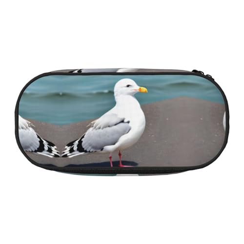 XZDLYY Tragbares, leichtes Federmäppchen mit niedlicher Möwe, Kosmetik-Aufbewahrungstasche für Schreibwaren und kleine Gegenstände von XZDLYY