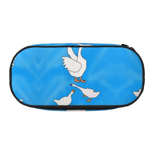 XZDLYY Tragbares, leichtes weißes Gänsehaus-Federmäppchen, Kosmetik-Aufbewahrungstasche für Schreibwaren und kleine Gegenstände von XZDLYY