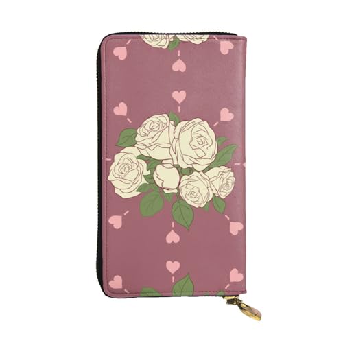 XZDLYY White Rose of Love Lange Clutch-Geldbörse für modische Frauen – leicht, langlebig, personalisiert und stilvoll von XZDLYY