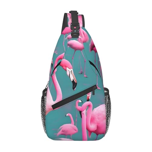 XZDZWK A flock of flamingos Herren Casual Messenger Bag Large Capacity Durable Suitable for Travel Work Commuting and Outdoor Activities von XZDZWK