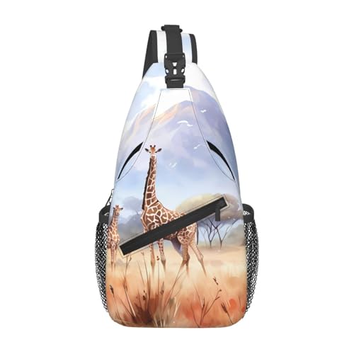 XZDZWK African Savanna Giraffe Herren Casual Messenger Bag Large Capacity Durable Suitable for Travel Work Commuting and Outdoor Activities von XZDZWK