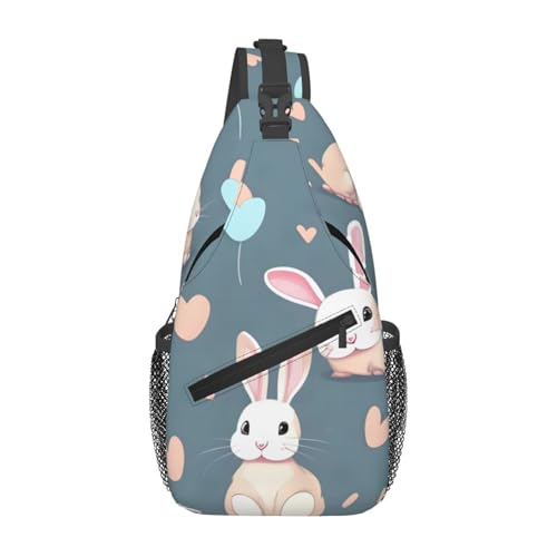 XZDZWK Cartoon Cute Bunny Herren Casual Messenger Bag Large Capacity Durable Suitable for Travel Work Commuting and Outdoor Activities von XZDZWK