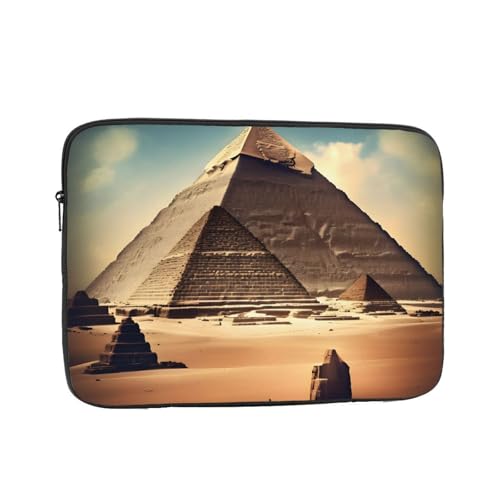 XZDZWK Dreaming of the Pyramids of Khufu Laptoptasche, bequem, stoßfest, stilvoller Druck für Geschäftsreisen, Arbeit und Büro, Schwarz , 13 inch von XZDZWK