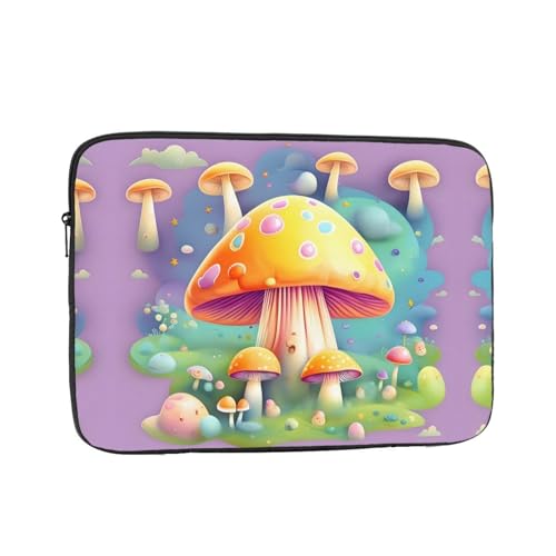 XZDZWK Fantasy Dream Laptoptasche, Pilz, praktisch, stoßfest, stilvoller Druck für Geschäftsreisen, Arbeit und Büro, Schwarz , 13 inch von XZDZWK