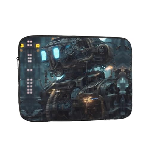 XZDZWK Future Robot Laptoptasche, praktisch, stoßfest, stilvoller Druck für Geschäftsreisen, Arbeit und Büro, Schwarz , 17 inch von XZDZWK