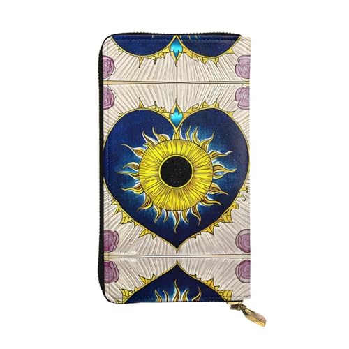 XZDZWK Große Kapazität Cartoon Herz Sonne Handheld Geldbörse Weiches Material Multifunktionales Design Anti-Verlust Privatsphäre Schutz von XZDZWK